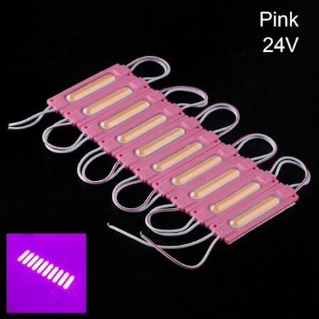 10 STK LED Modul COB Lys PINK 24V PINK 24V