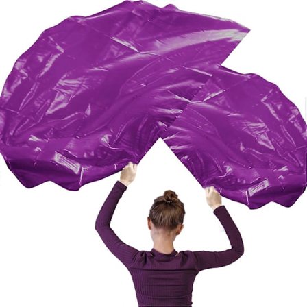 2 stk. Halvsirkel Lovsang Flagg, 140x92 cm Danseflagg med 2 Teleskopstenger