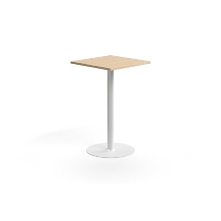 Bar table VERTICUS, 700x700x1100 mm, oak/white
