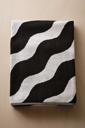 Jotex - Badelaken 90x150 Cm Svart/naturhvit - WAVES - Kjøp Badelaken hos Jotex