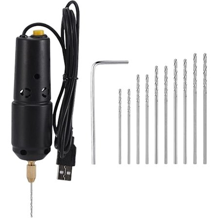 Mini Bærbar Elektrisk Boremaskine, Med Bor USB Bor Graveringsværktøj Smykkeværktøj Til Træ Epoxyharpiks Håndværk DIY Træhåndværk (0.8-1.2mm)