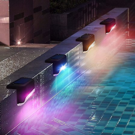 Solcellsdrivna poollampor, 4-pack, pooltillbehör för natten