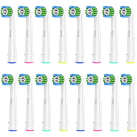 16 kappaleen tarkkuusvaihtoharjaspäät, jotka ovat yhteensopivia Braun Oral B -sähköhammasharjan kanssa, syvä ja tarkka puhdistus.