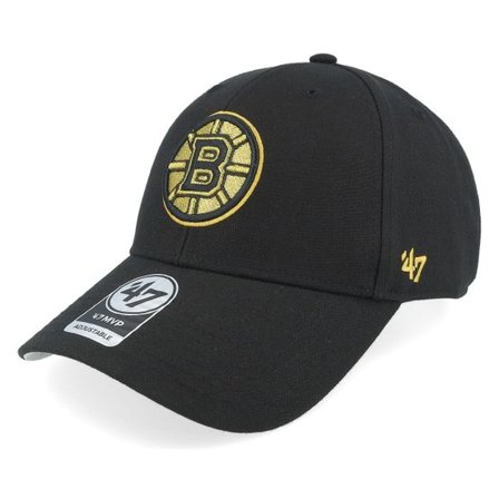 47 Brand - MLB Svart adjustable Keps - Boston Bruins Metallic Mvp Black Adjustable @ Hatstore