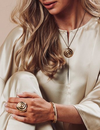 Bud to rose Spiral Ring Gold - Gold - ONE SIZE