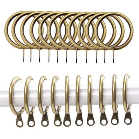 36-pack 38 mm innerdiameter mässingsfärgade metallringar för gardinstänger