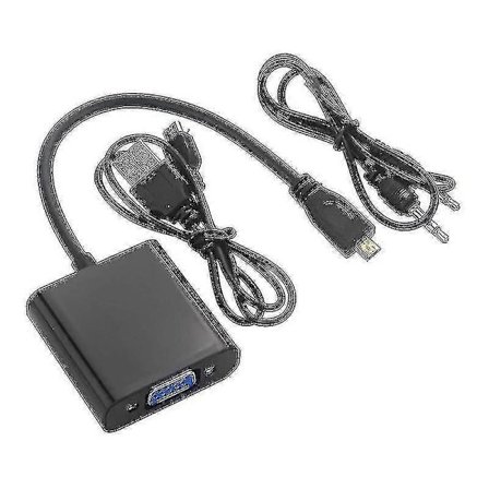 Micro-HDMI - VGA -sovitinkaapeli USB-kaapelilla, yhteensopiva Raspberry Pi 4:n kanssa