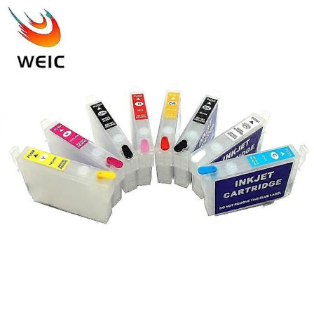 Högkvalitativ 8-färgs 087 T0870-T0879 Påfyllningsbar bläckpatron för Epson Stylus Photo R1900 skrivare med ARC-chip