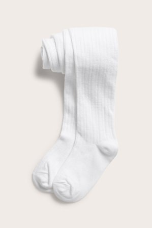 Kappahl | Mønsterstrikkede strømpebukser Hvit 122/128 | Hvit