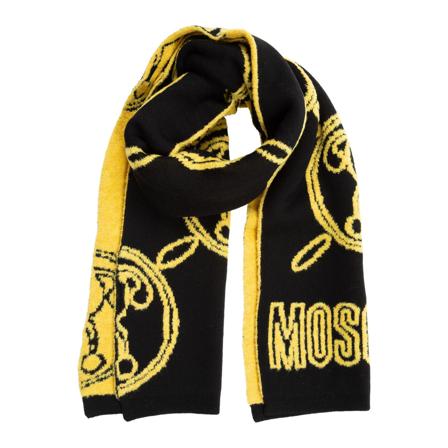 Moschino Double Question Mark Wool Halstørklæde Sort, Dame, Størrelse: ONE Size