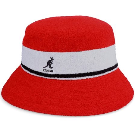 Kangol - Rosso bucket Cappello - Bermuda Striped Scarlet Bucket @ Hatstore