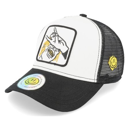 Lucid Smile - White trucker Lippis - Dope Boy Patch White/Black Trucker @ Hatstore