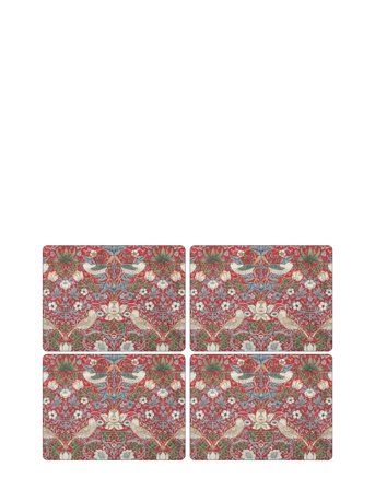 Morris & Co Placemat Strawberry Thief Red 4-P - Multi/patterned - 40.1X29.8CM