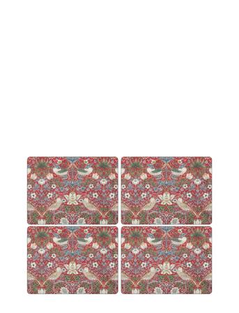 Placemat Strawberry Thief Red 4-P Home Textiles Kitchen Textiles Placemats Multi/patterned Morris & Co