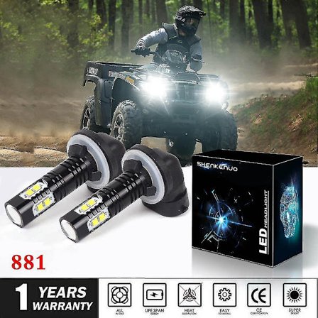 LED-lampor för strålkastare, högt och lågt ljus, för Arctic Cat 400 500 650 700, vita