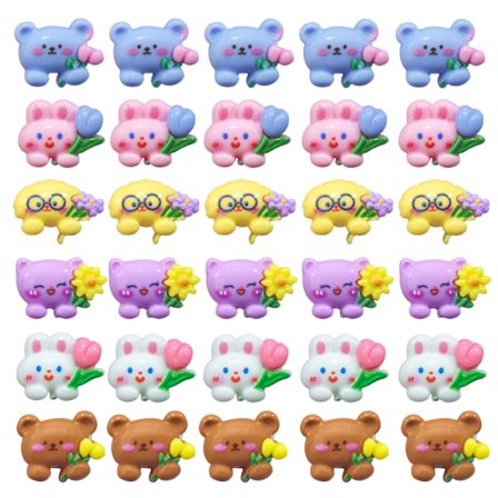 30 stk søte tegneserie små dyr, kaniner, bjørner, vegg