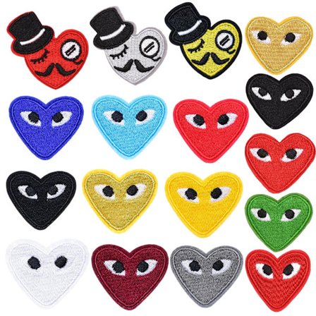 Set med 17 kärlekshjärta broderi tygdekaler datorkapitel c