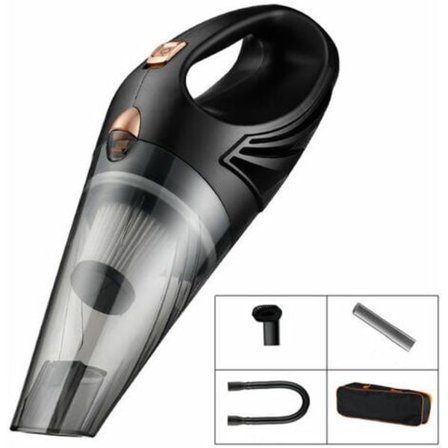 Kraftfull Bil Dammsugare - Mini Handhållen Dammsugare 120W, 12V med 3 Tillbehör och Bärväska, Biltillbehör