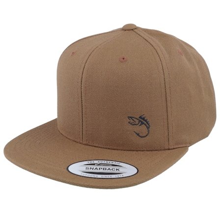 Skillfish - Brown snapback Czapka Z Daszkiem - Black Fish Hook Logo Light Brown Snapback @ Hatstore