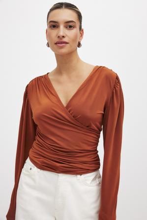NA-KD Houppe cache-cernes - Tops manches longues - Brun - XL (EU 46)