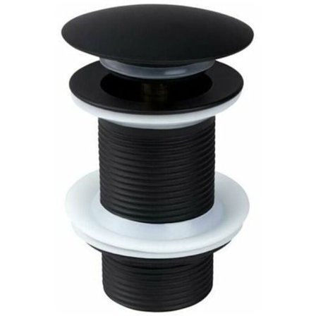 Svart bunnventil uten overløp, universal svart pop-up bunnventil, avløpsplugg uten overløp, avløpsventil uten overløp_xx
