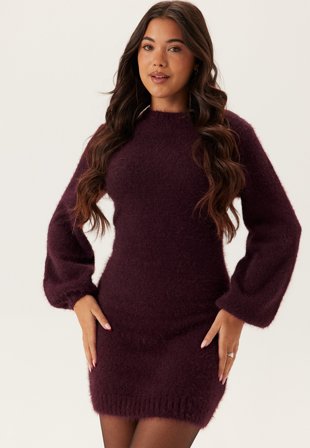 BUBBLEROOM - Fluffy Knitted Short Dress - M
