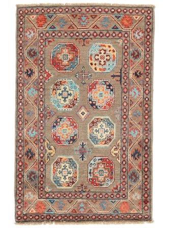 Medalhão Pequeno Kazak Fine Tapete 78X123 Lã, Carpetvista