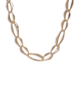 Flat Link Necklace Gold Mango