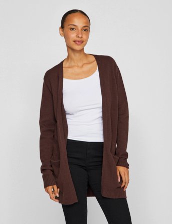 Vila Viril Open L/S Knit Cardigan - Noos - Brown - XS