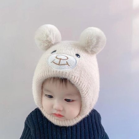 Baby strikket lue Beanie Cap BEIGE