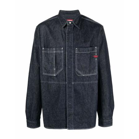 Diesel, Denim Shirts Blauw, Heren, Maat:L