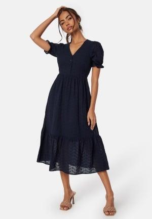 Happy Holly Broderie Anglaise Dress 40/42 Navy Vaatteet Dam