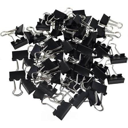 50 kpl kansioklipsiä, 15 mm musta toimistopaperiliitin, taittuvat klipsit kansioklipsit toimistotarvikkeisiin kotiin