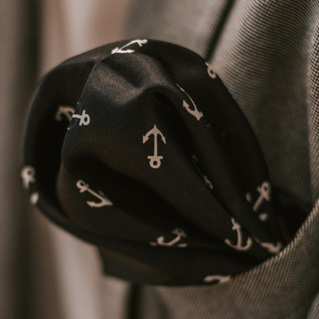 Pochet met Nautisch Zwart-Wit Patroon voor mannen