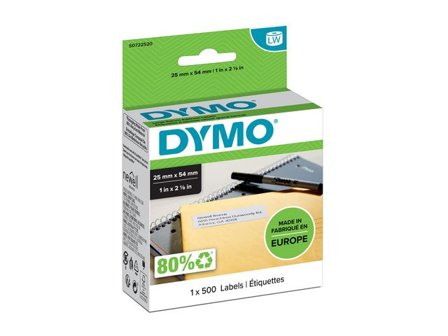 DYMO Etikett Retur 1 rull, 500 etiketter, 25x54mm