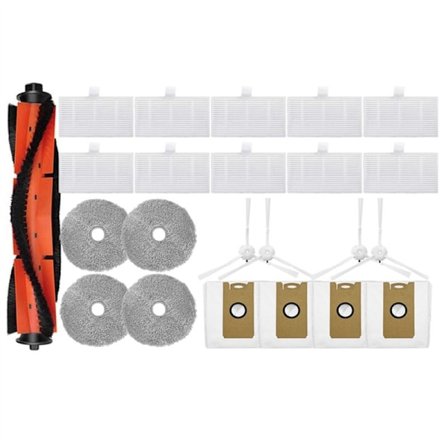 Tillbehör för W2 Robotdammsugare - Ersättningsdelar, Huvudsidoborste, HEPA-filter, Moppduk