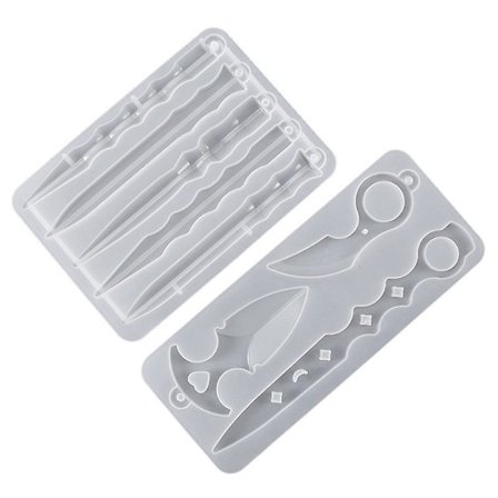 Miekka muotoinen silikonimuotti 2 kpl hartsikorumuotit DIY epoksihartsimuotti