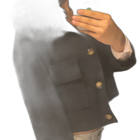 Svart kappa med fuskpäls