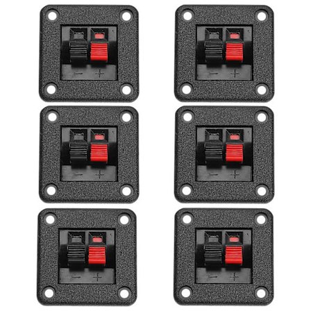 6 stk. Højttalerterminal Stik Stereo Højttalerterminal Ledningskort Afbryderplade