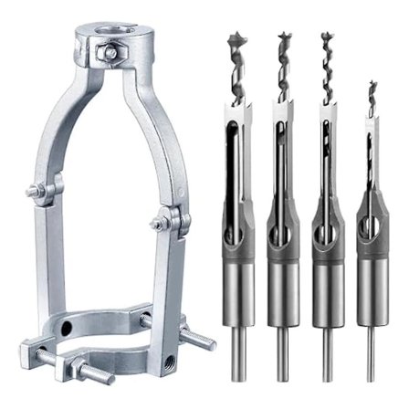 Firkantet Hullboradapter og 4 Bor for Borpress Hulmejsel Mortiseborverktøy for Mortise Maskin