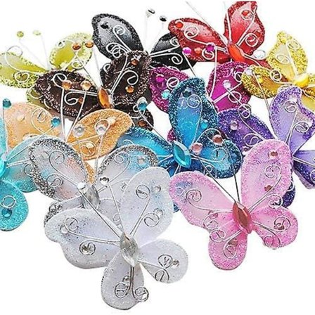 Bryllupsdekorationer med Tråd Sommerfugle 26 stk.