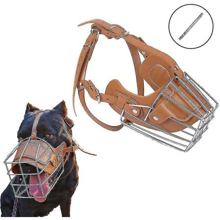 Dog Bite Nosparti - Metall Och Läder Hund Nosparti Och Stort - Svart