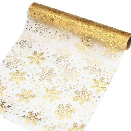 #Jule-Snefnug Dug Transparent Guld Dug#