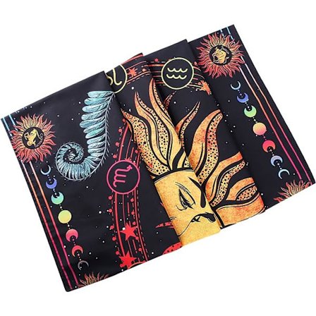 Gul sol og måne veggteppe Constellation Tarot Tap