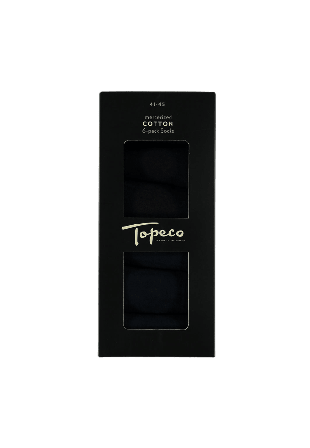Topeco Strumpa 6-Pack Merceriserad Bomull Strumpor Herr Svart 41/45