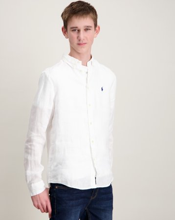 Polo Ralph Lauren Linen Shirt Blanc Chemises Garçon - Kids Brand Store