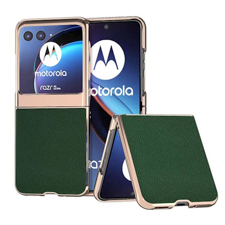 Äkta koläder + PC- cover till Motorola Razr 40 Ultra 5g, nanogalvaniserat phone case