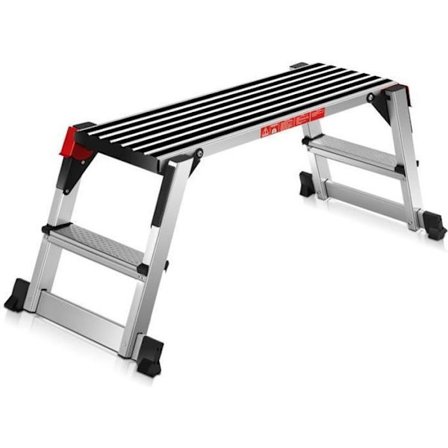 COSTWAY Askelijakkara, kokoontaittuva alumiininen jakkara, 96 x 30 x 50 cm, kuormitus 150 kg, liukumaton jalka kotiin, työpajaan ja autotalliin