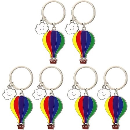 6 stk. nøglering sæt, luftballon rygsæk charms til piger - sød pung nøglering & taske charm vedhæng til rejser, pung, minde