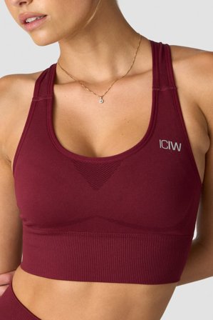 ICANIWILL - Divine Seamless Sports Bra Burgundy - Sports-BH - Damer - Træningstøj fra ICIW